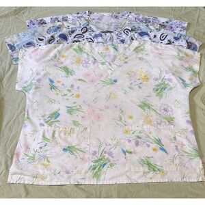 Sz 1X - A Lot Of Four Vintage Nurse Shirts Lightweight